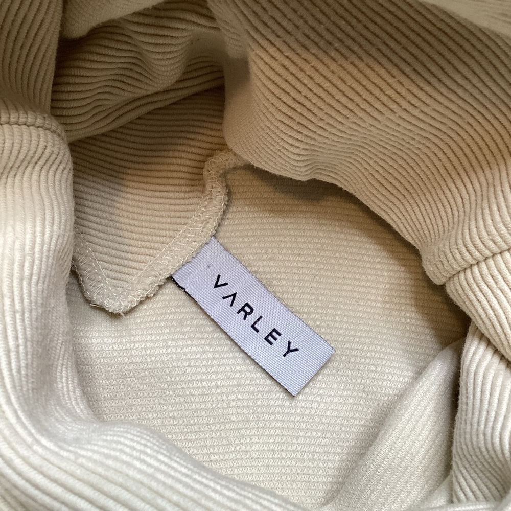 Varley Colina Funnel-Neck Sweatshirt Oversized Crop Boxy Turtleneck Small Ivory - Picture 5 of 8